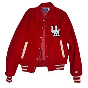 VTG 80s Champion Corduroy Varsity Jacket University UM Medium USA Vintage